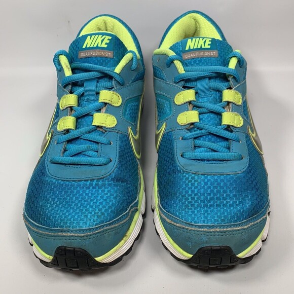 Nike Womens Size 10 Dual Fusion ST 407847-401 Blue Neon Running Shoes Lace Up - Picture 3 of 11
